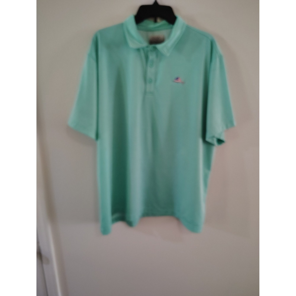 Ocean + Coast Mens 2X Polo Shirt Seafoam Green‎ American Flag Marlin Performance